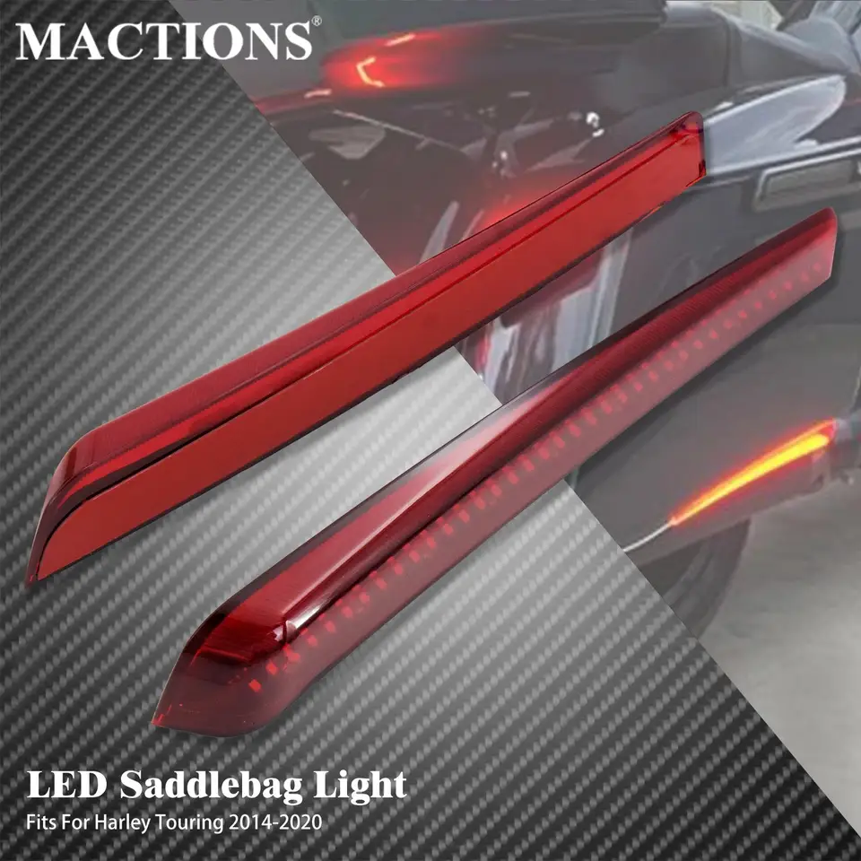 Motocyklové LED bočné vrecko Svetlá predĺžené Saddlebag Svetlo brzdenie zákruta Signál pre Harley Touring Electra Street Glide 14-23