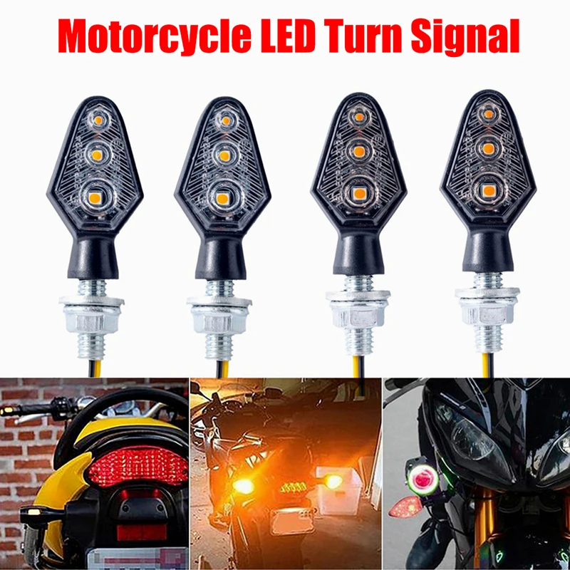 Motocyklové LED signálne svetlá Amber 8 mm Mini 12V Moto indikátor Lampa Univerzálny predný zákrutový signál LED svetlá LED