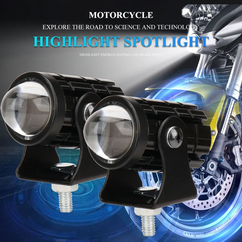 Motocyklové LED svetlomety upravené s dvojicou bielej a žltej univerzálnej vysokokvalitnej 20W LED