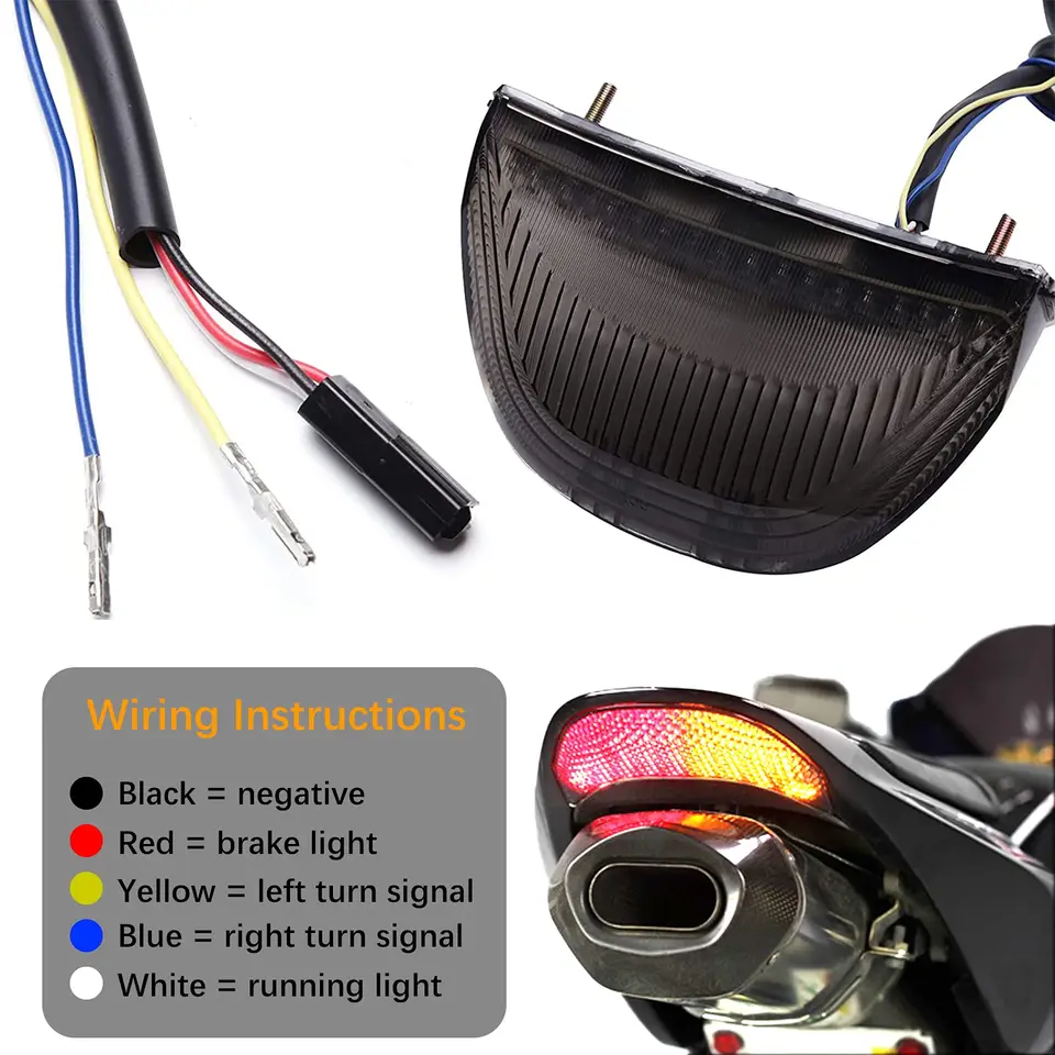 Motocyklové LED zadné zadné chvostové brzdové zákruty Signály Svetlo pre Honda CBR600RR 2003 2004 2005 2006 Honda CBR1000RR 2004-2007