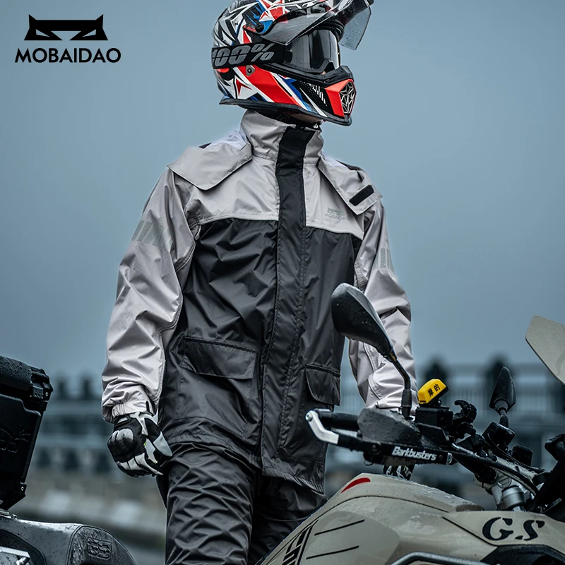 Motocyklové pláštenky vodotesné motocyklové dažďové dažďy reflexné vetruprotypety nohavice rozdelené na motorku