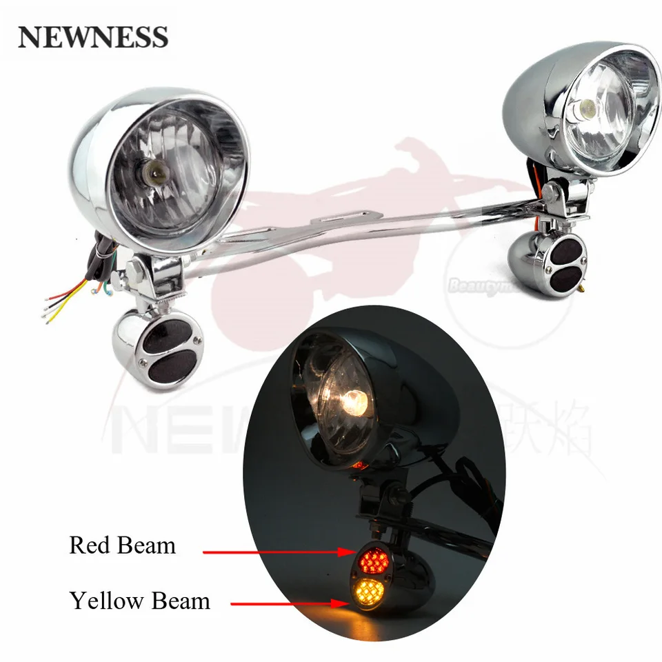 Motocyklové pomocné bodové hmlové svetlo W/ LED Turn Signals for Harley Softail Dyna Honda Shadow VT 750 1100 VTX 1300 1800 Boulevard