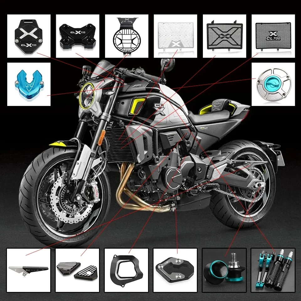 Motocyklové príslušenstvo Kľúčový kryt krytu krytu krytu krytu krytu pre chránič CFMoto 700CLX 700 CLX 700CL-X Motorové príslušenstvo