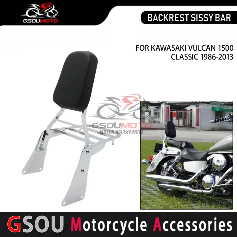 Motocyklové príslušenstvo operadlo Sissy Bar batožinový stojan pre Kawasaki Vulcan VN 1500 VN1500 Classic 1986-2013 2000 2002 2003 2004