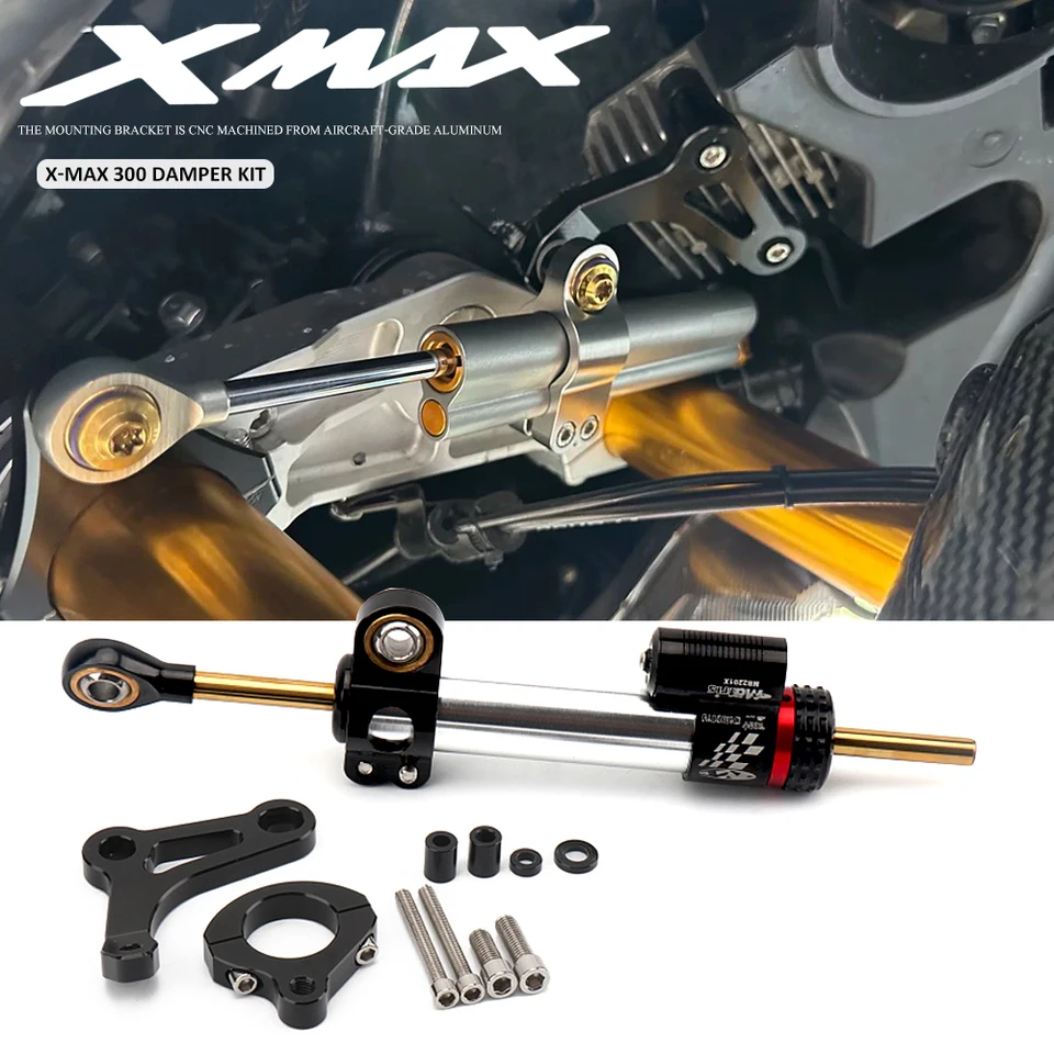 Motocyklové príslušenstvo Riadenie Tlmičko Montážny držiak čierny pre Yamaha X-MAX300 XMAX300 X-MAX 300 XMAX 300 XMAX300 2017-2023