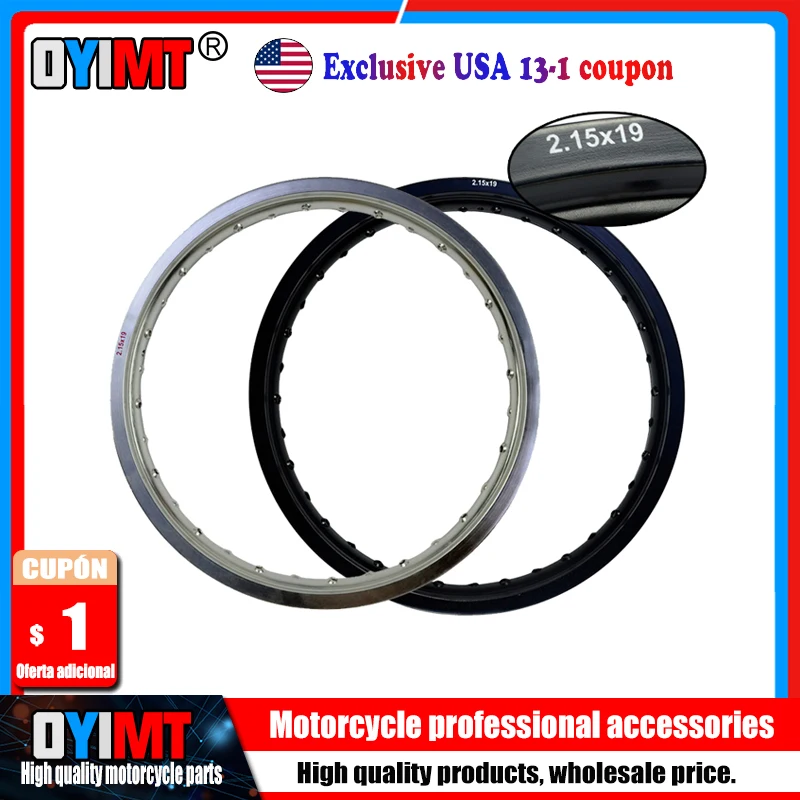 Motocyklové príslušenstvo ráfiky Kruh kolesa 2.15x19 2.15 19 palcov 32/36 Spoke Diery 6061