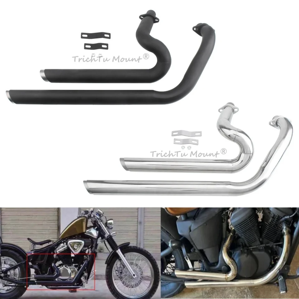 Motocyklové príslušenstvo Výfukové potrubie s odnímateľným tlmičom tlmiča pre Honda Shadow VLX600 VLX400 VT600C VT600CD VT400 1988-2008