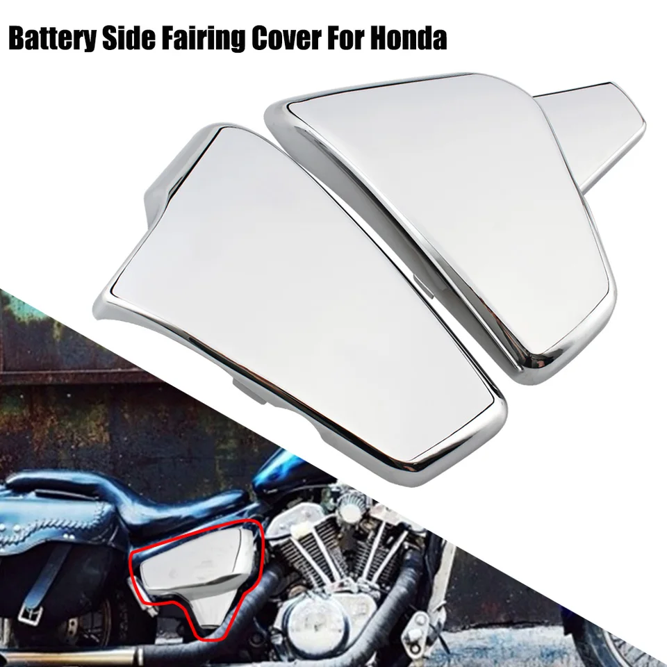 Motocyklové príslušenstvo vľavo a pravá strana na bočné kapotáž Chrome Chrome Fit for Honda Shadow VT600C CD VLX 600 Deluxe 1999-2007