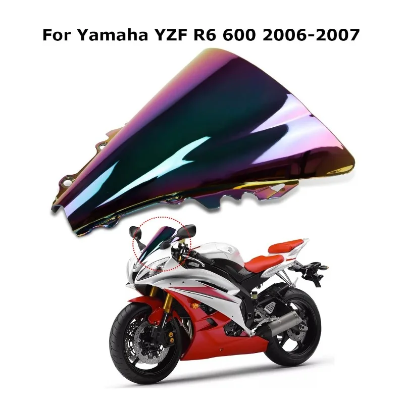 Motocyklové príslušenstvo čelné sklo čelné sklo dvojitá bublina pre Yamaha YZF R6 600 2006-2007