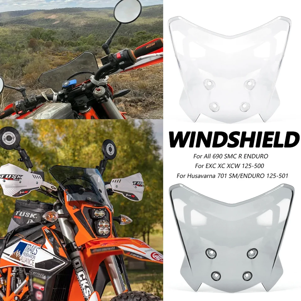 Motocyklové príslušenstvo čelné sklo čelného skla pre všetkých 690 SMC R ENDURO / EXP XC XCW 125-500 / HUSAVARNA 701 SM / ENDURO 125-501