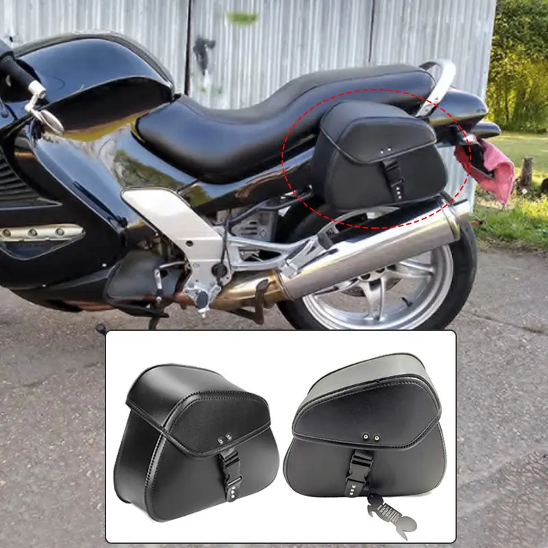 Motocyklové sedlové tašky bočné sedlové tašky kožené pu pre vulcan Shadow Sporster VT1100 hodí cez tašku Saddle Universal