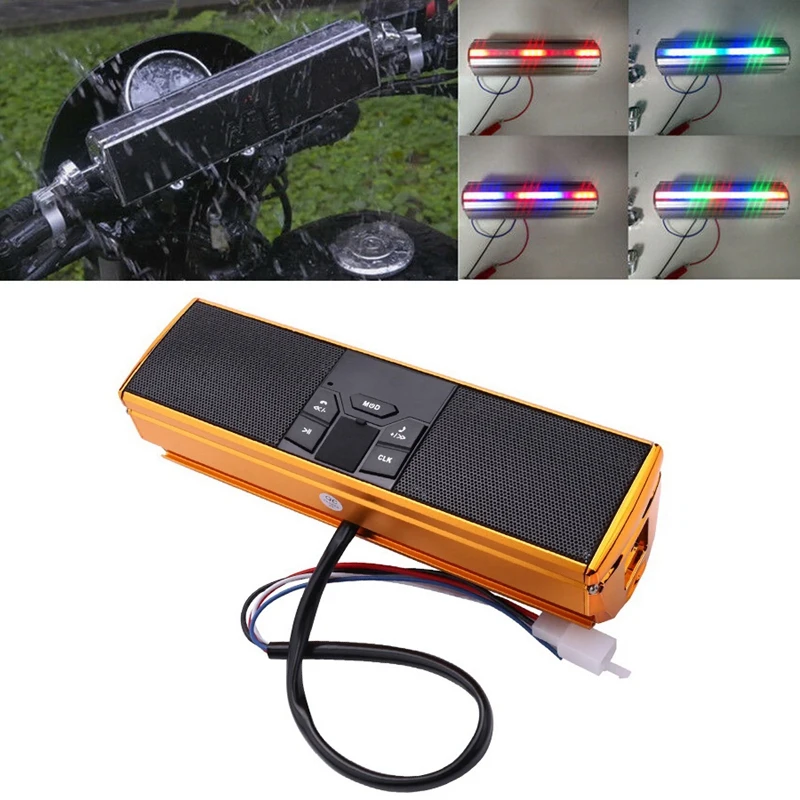 Motocyklové stereofónne reproduktory MP3 Hudobný prehrávač Bluetooth Player s USB, Aux-in, FM Radio
