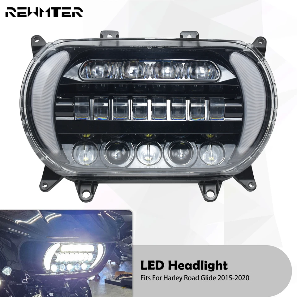 Motocyklové svetlomet LED diódy Denné bočné bočné svetlo Light High Light Lamp pre Harley Touring Road Glide Fltrx 2015-2020