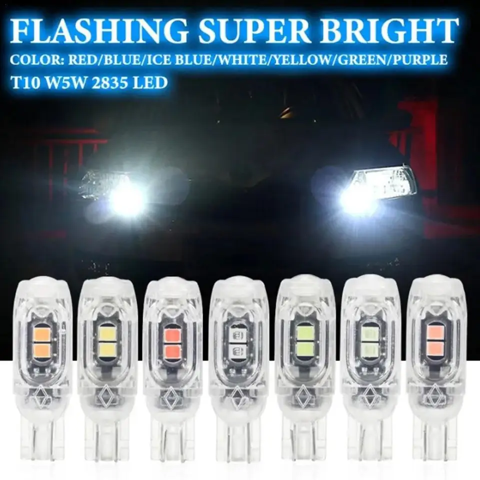 Motocyklové vozidlo Turn Light LED 5SMD 12V bleskové super svetlé T10 W5W 2835 Vodotesné univerzálne motocyklové svetlomety automobilov