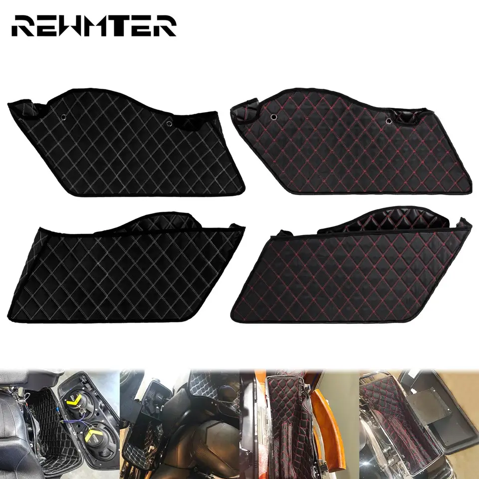 Motocyklové závity predĺžené tašky Saddlebag Vložte koberec 2ks pre Harley Touring Road King Ultra Street Glide FlHX 14-2021