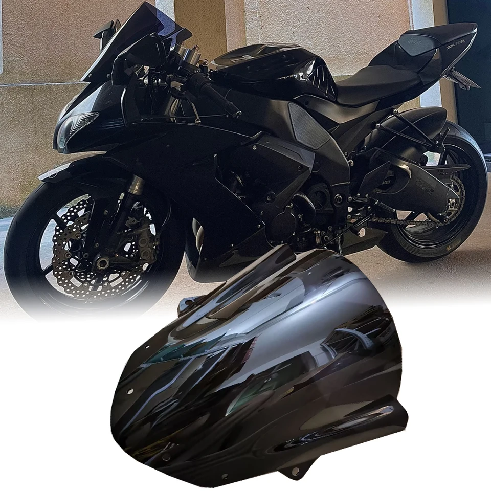 Motocyklové čelné sklo pre Kawasaki ZX10R 08 09 2010 ZX 6R 10R ZX-6R 2011-2022 2023 ZX6R Dvojité bublinové deflektory vetra s dvojitým sklom