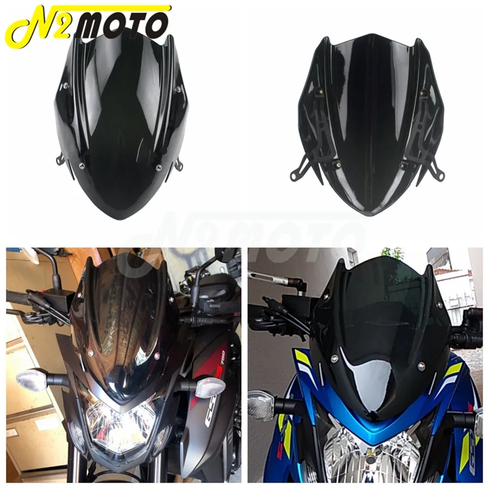 Motocyklové čelné sklo pre roky 2017-2019 Suzuki GSX-S750 GSXS750 GSXS 750 2019 ABS Plastové deflektory čelného skla s držiakom