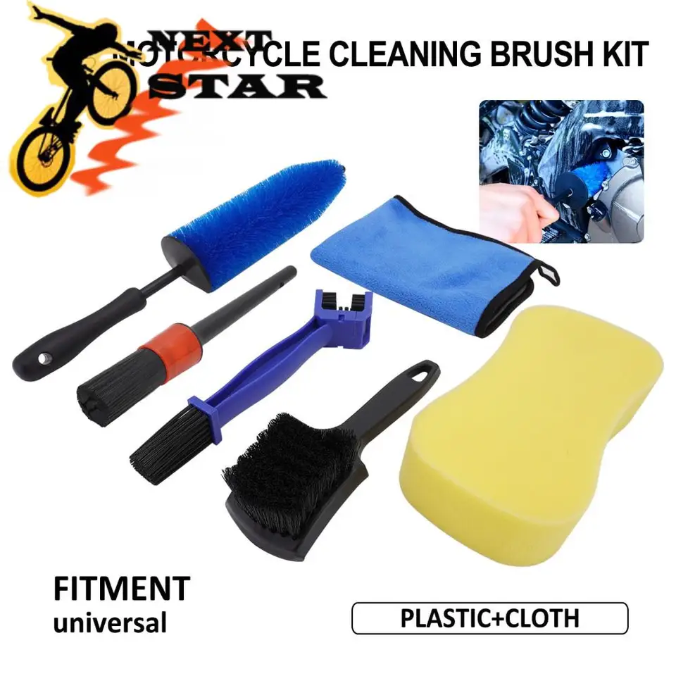 Motocyklové čistiace kefy Sponges uteráky na reťazové kefové náradie pre honda kayo atv ktm yamaha suzuki kawasaki Dirt Pit Bike