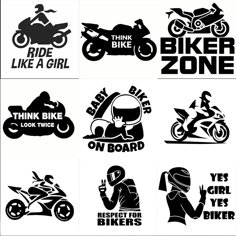 Motocyklový nálepka motorkár na palube a motocyklisreflexné nálepky automobilov Moto Auto obthac