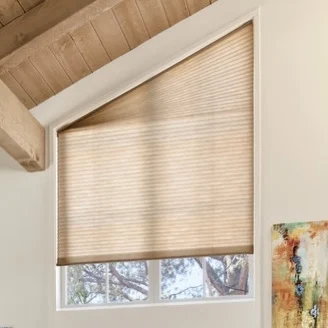 Motoizovaný nepravidelne voštinový slepý pre tvarované okenné trojuholníky CeluLualr Shades Window Curtain Termal Izolal Custom
