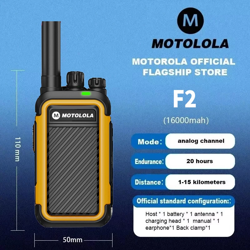 Motola F2 Walkie Talkie Prenosná obojsmerná rádio UHF Transceiver Set Walkie-Talkies Radio Walkie Talkie Long Range Cod