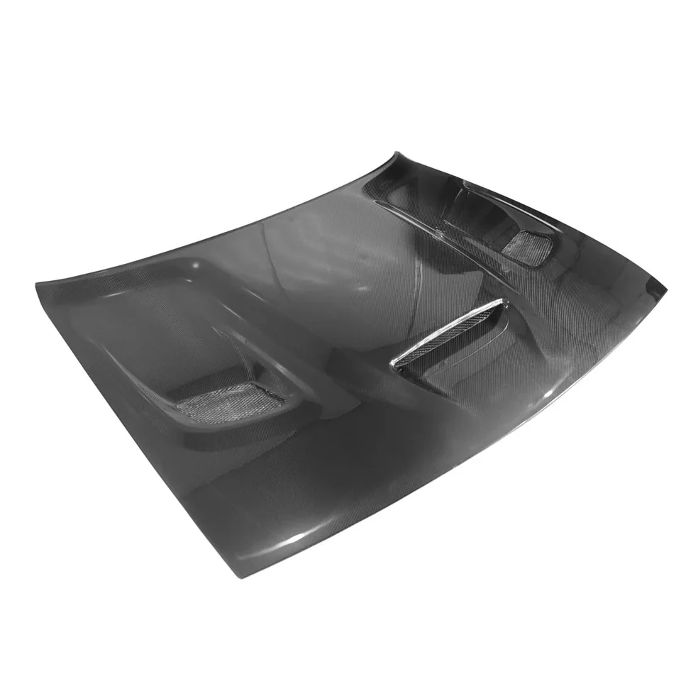 Motor vlákniny z uhlíkových vlákien Tri otvory vetracia kapota kapoty pre Dodge Challenger 2015+