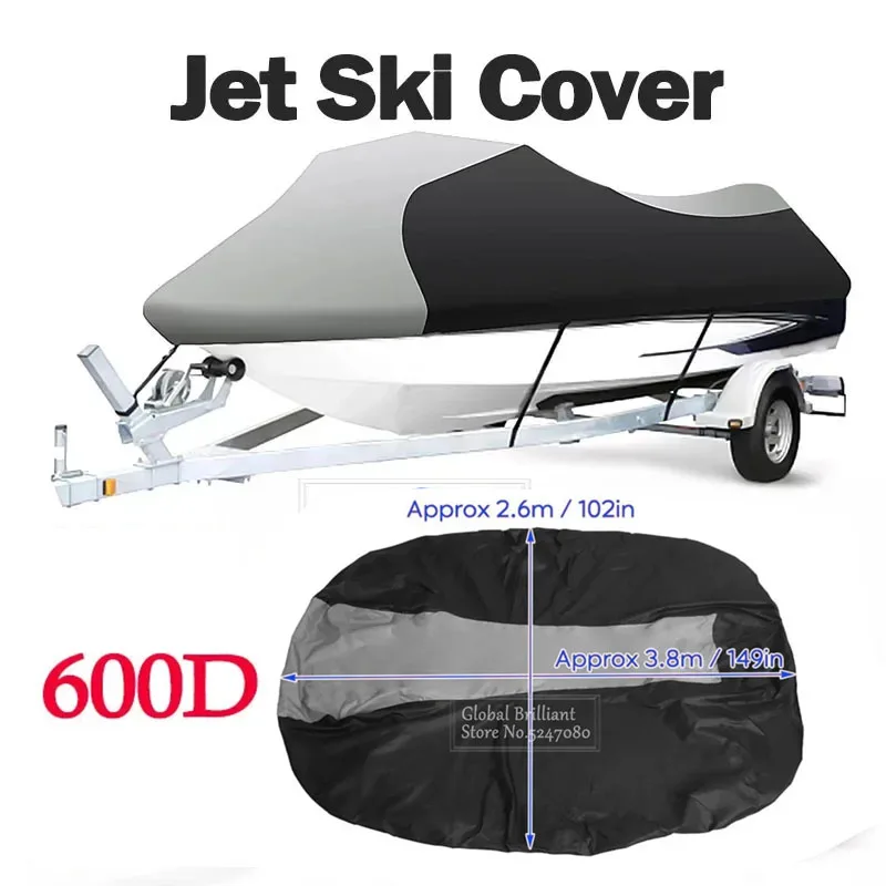 Motorboat Jet Ski Traificle Cover 600D Vodotesný kryt motorového člna pre Yamaha Waverunner Exr VX Cruiser pre Sea Doo GTI