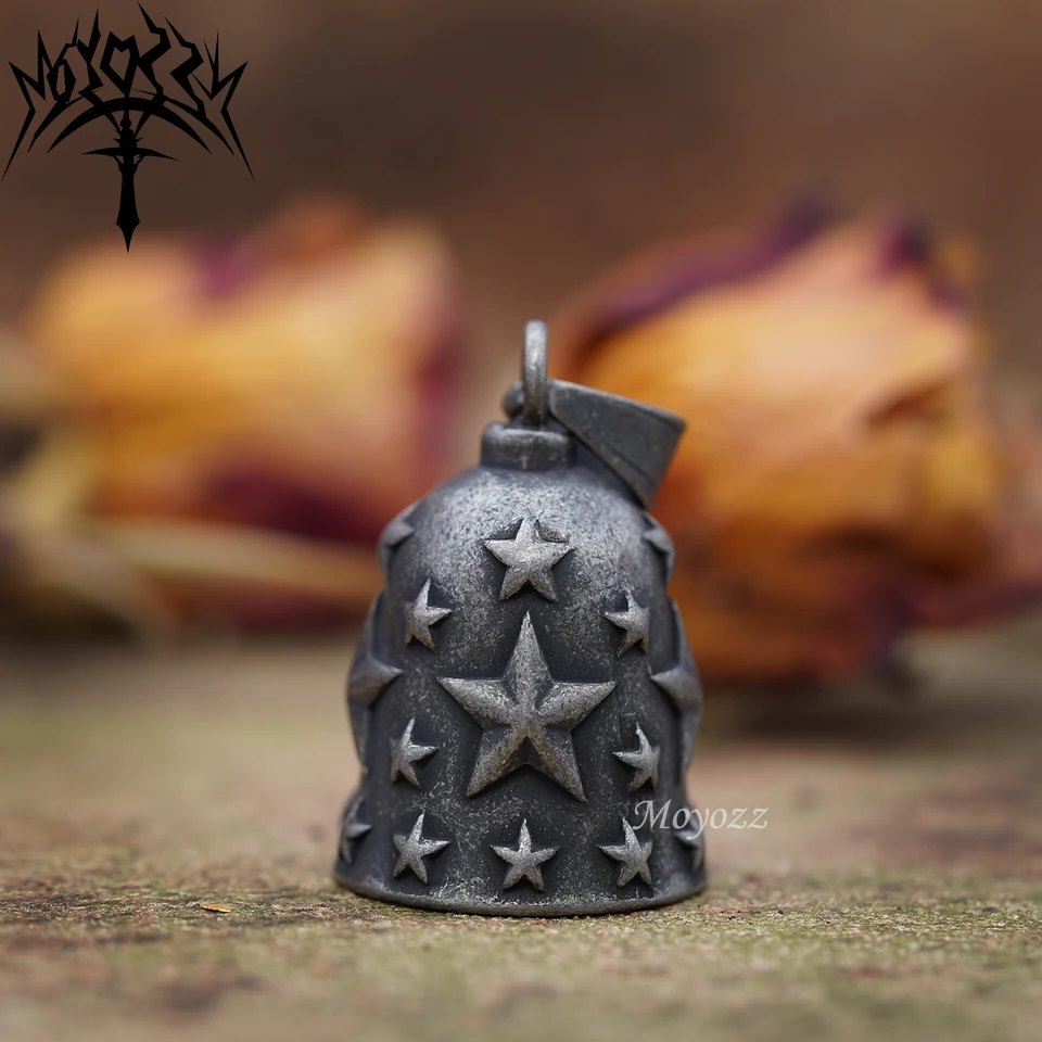 Motorcycle Biker Bell Hanger Biker Luck Star Gremlin Ride Good Luck Charm 316L Nerezová oceľ zvonček pre pánske a bezplatné zvonenie
