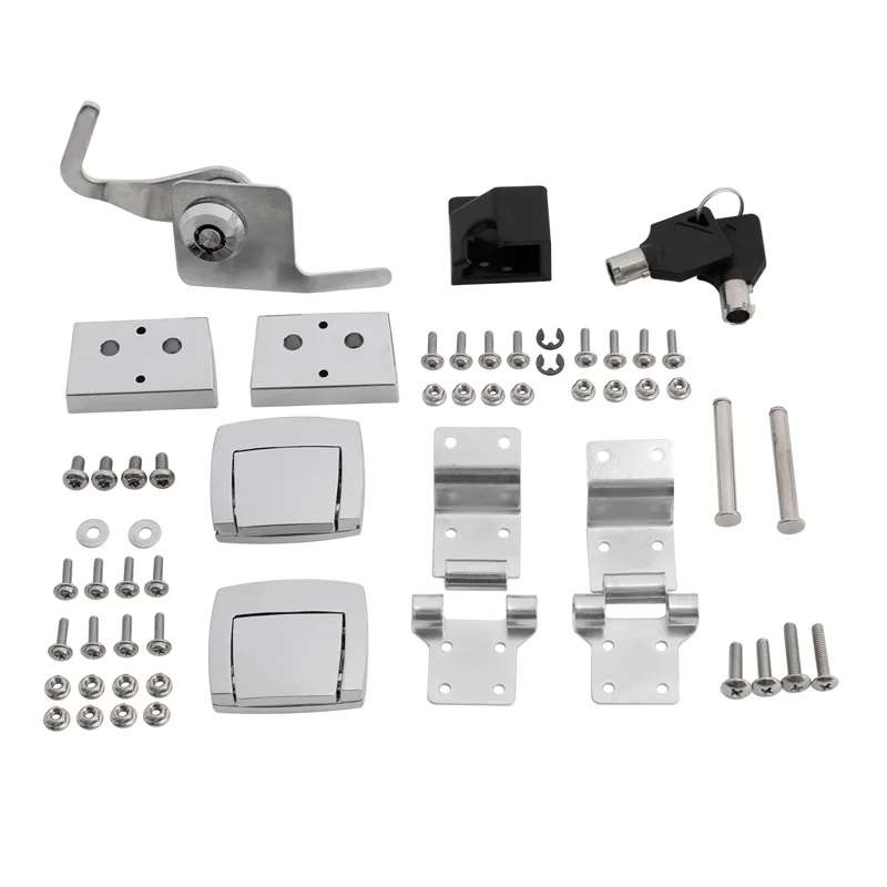 Motorcycle Pack Trunk Latches Hinges Lock Kit pre Harley Tour Pak Road King Glide 1988-2013