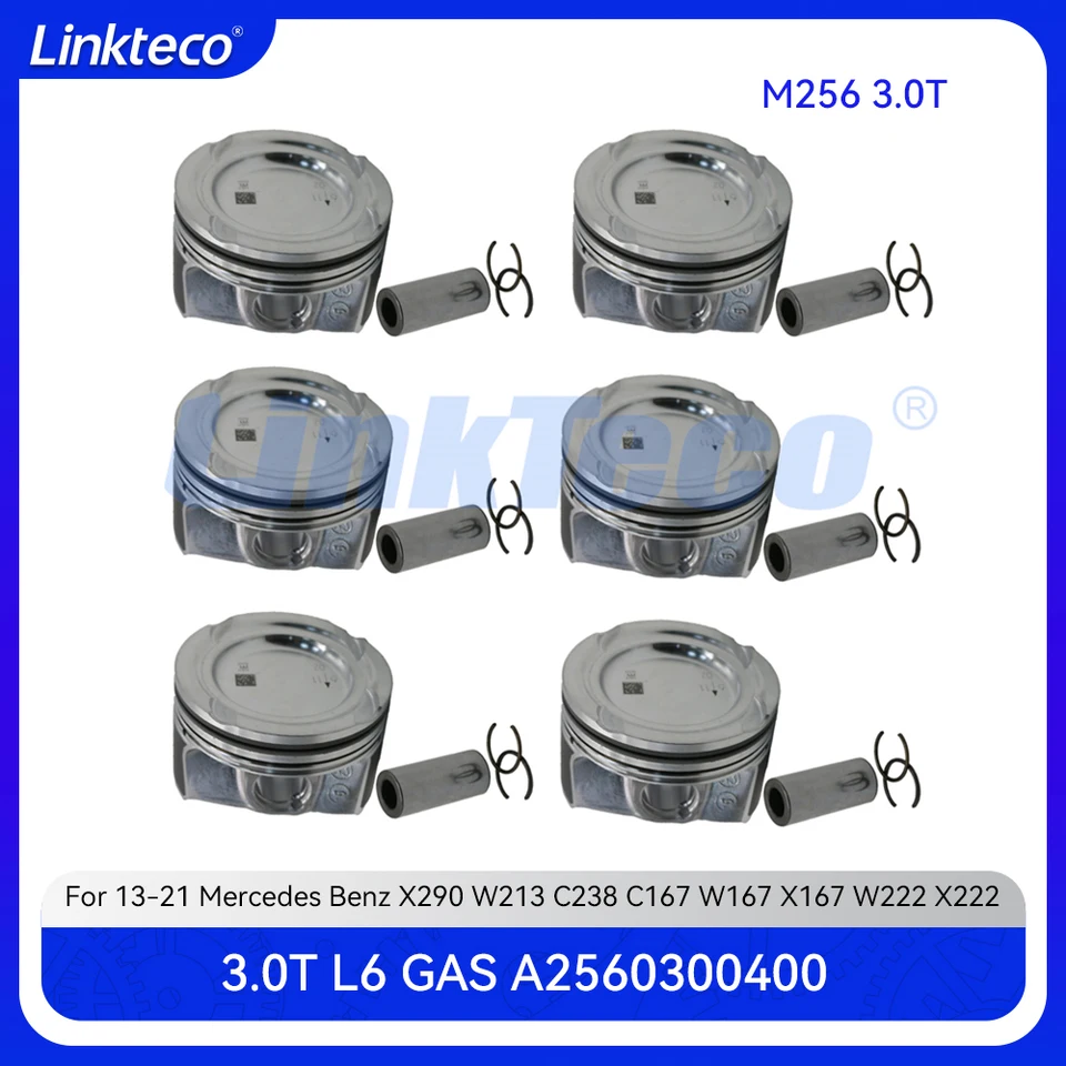 Motorový piest a piestový prsteň Fit s 3,0 Tl L6 Gas M256 pre 13-21 Mercedes Benz X290 W213 C238 C167 W167 W222 W223 X222 Z223 3,0T