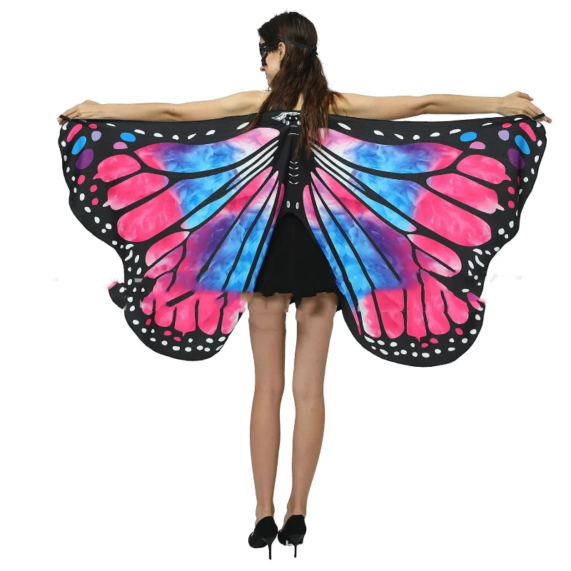 Motýľové krídla plášť rola hracie doplnky pódium oblečte šál Party Party Party Gradient Butterfly Wing