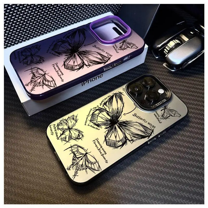 Motýľový matný puzdro na telefón Aurora pre Infinix Spark 10 20 Pro 20c 10c 2023 2024 Poznámka 40 Hot 40i 30i 30 Play Smart 8 7 Cover