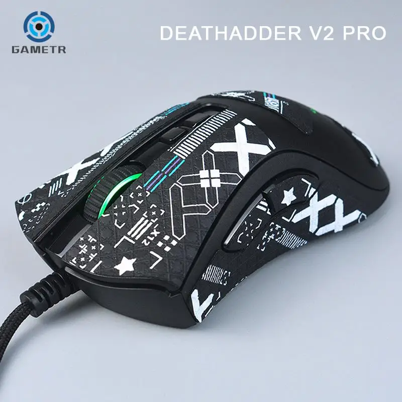 Mough Grip Tape Skate Ručne vyrobená nálepka Non smyk Lizard Skin Suck Sat Sat For Deathadder V2 Pro Gaming Wireless Accessories