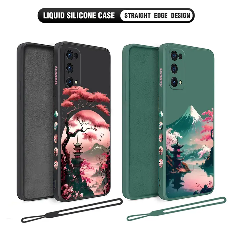 MOUNT FUJI KRAJINA PRÍPAD PRE OPPO Realme 11 10 9 9i 8 8i 7i 6 Pro Plus Plus C35 C1 C11 C12 C15 C20 C21Y C25 C25S Cover