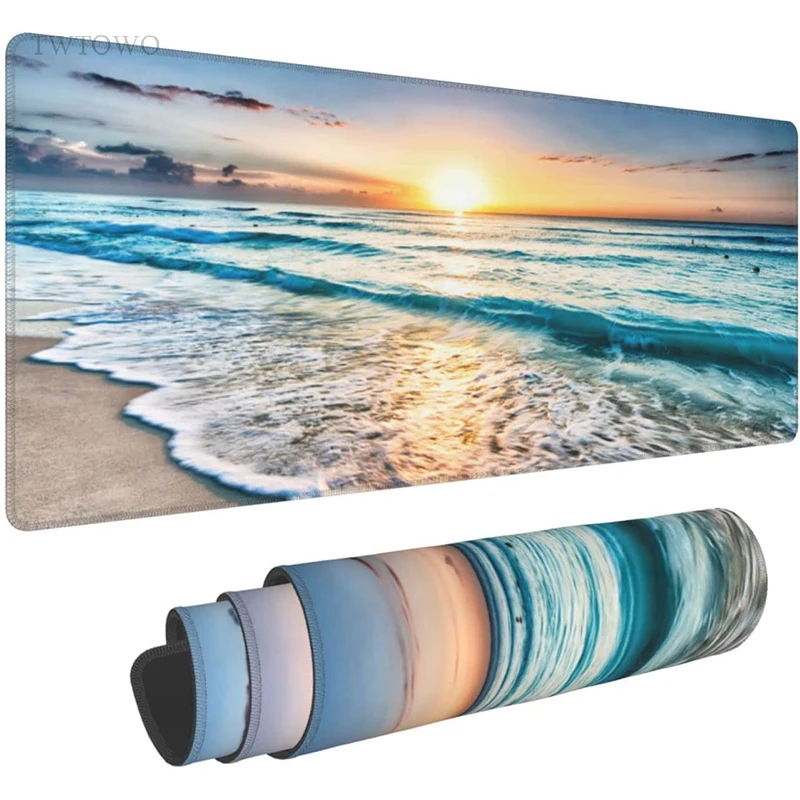 Mouse Pad Gamer Coast Beach XL Home Nový HD MousePad XXL Mechanická klávesnica podložka Non-skĺznutie kancelárskeho príslušenstva Myši podložka stola podložka