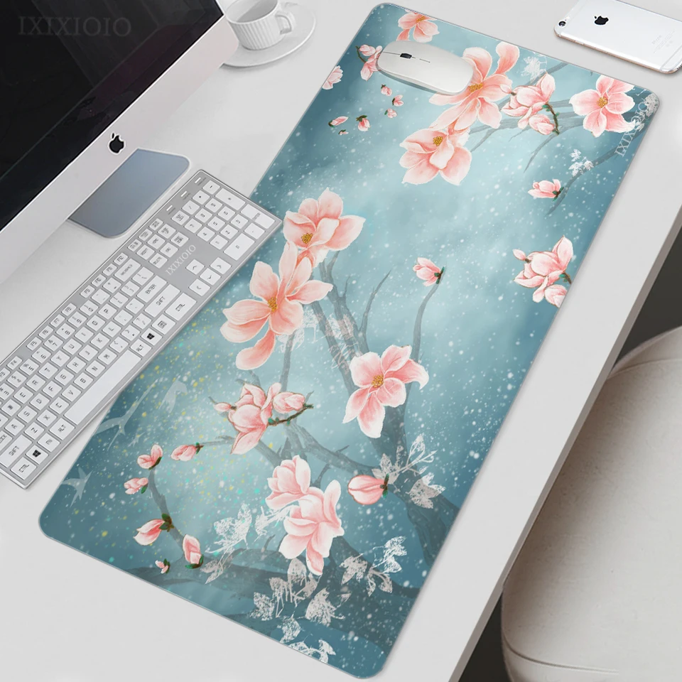 Mouse Pad Gamer Flower XL HD Vlastná veľká myš na myš xxl mechanická klávesnica podložka koberec prírodný gumový myš Mouse Rats