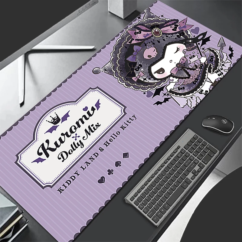 Mouse Pad Gaming Carpet Anime Anime Klávesové podložky Koberce PC Kuromi Mousepad xxl myši podložky prenosný prenosný počítač prenosný stôl pre lol hráč