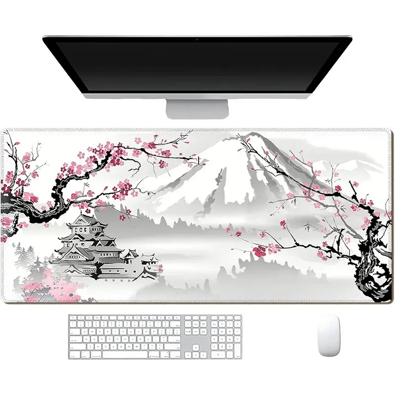 Mouse Pad Gaming XL Home New HD Sakura Japonský čerešňový kvet XXL Klávesová podložka Non-Slip Office Carpet LoPtop myši podložka