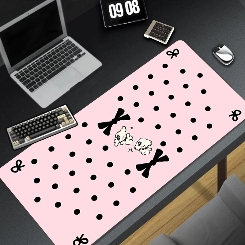 Mouse podložka laptop biela mačka herné príslušenstvo Klávesová koberec koberec PC PC Čierny Bowknot Anime Pink Pink Desk Mat