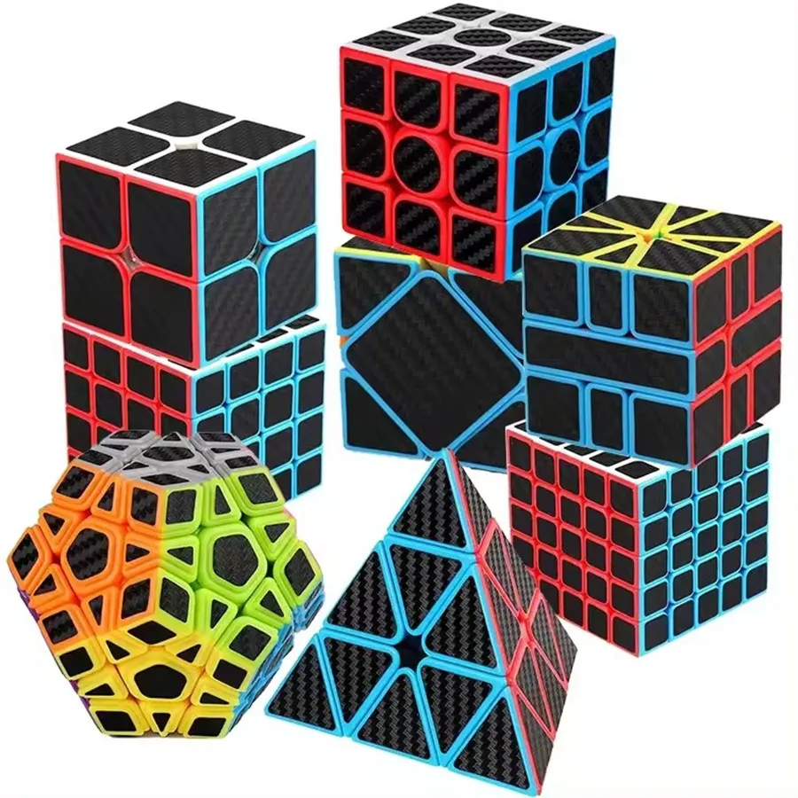 Moyu Carbon Fiber 2x2 3x3 4x4 5x5 Magic Cube Alien Series SQ1 SQ1 SKLOW PYRAMID SHVOTA STRONA COBO MAGO Vzdelávacie deti Hračky