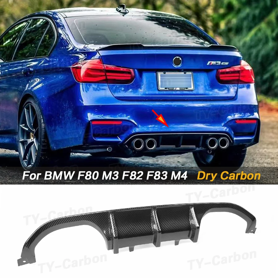 MP Suché uhlíkové vlákno zadný difúzor nárazník LEPKIT pre BMW M3 F80 Sedan M4 F82 F83 COUPE CABYT 2014-2020 FRP