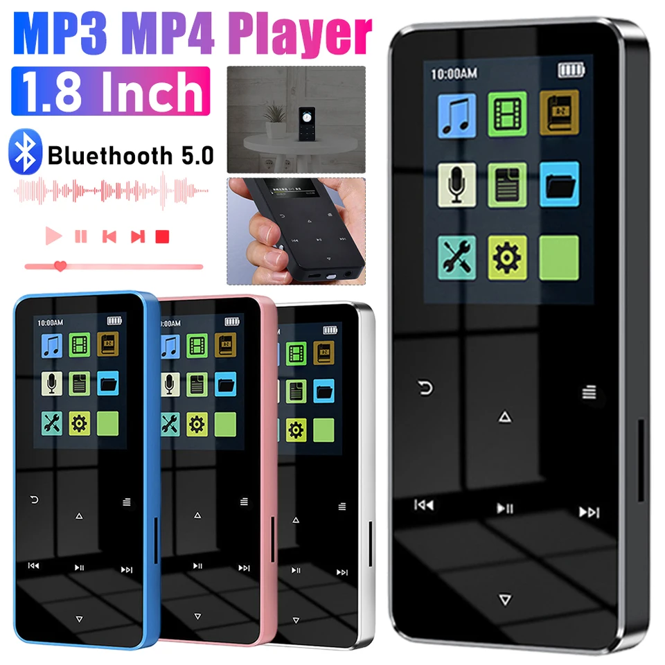 MP3 MP4 prehrávač Bluetooth 5.0 Hudobný prehrávač Hifi MP4 Student Walkman Support Recording E-Bniha Vstavaný reproduktor MP3 MP4 prehrávač
