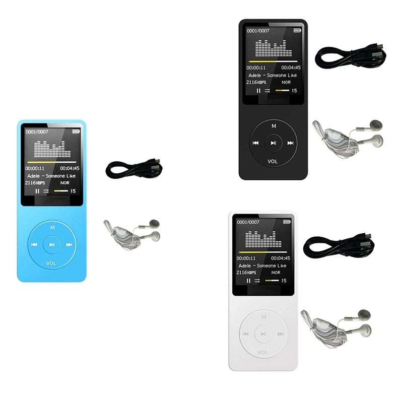 MP3 prehrávač USB nabíjanie nahrávky digitálneho displeja Hudba prehrávač Abs médiá prenosná bežecká chôdza Hudba Play Black