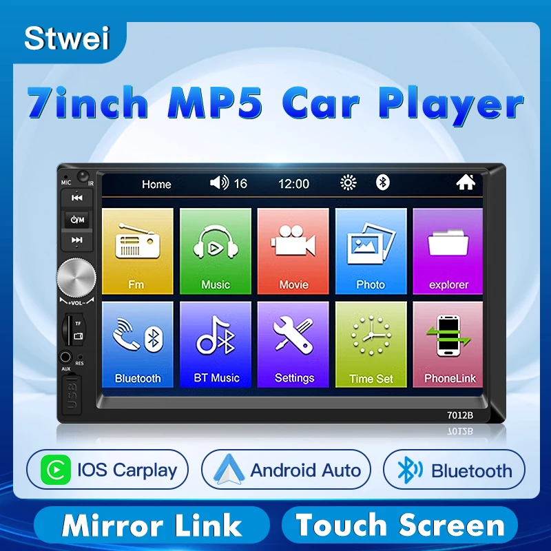 MP5 Player Car Radio 7inch dotykovú obrazovku pre Universal Autoradio Multimedia Player CarPlay Android Auto USB BT TF Bluetooth