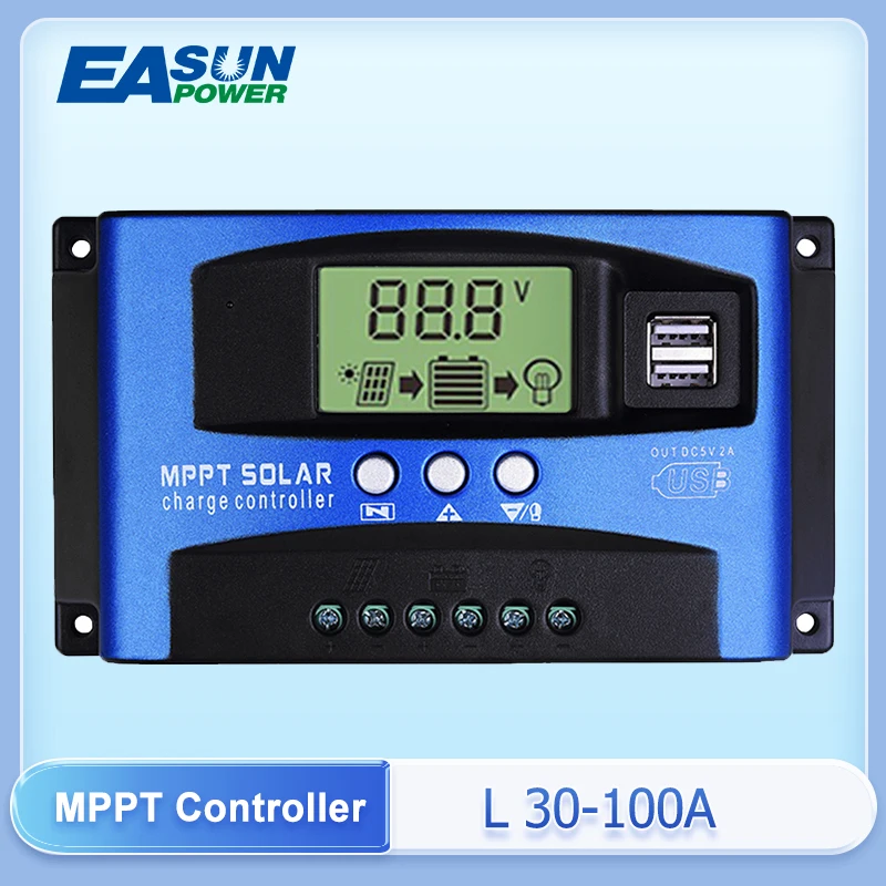MPPT solárny regulátor nábojov 30/40/50/60/100A solárny ovládač 12v/24v duálny USB LCD displej automatického panela Poplatok