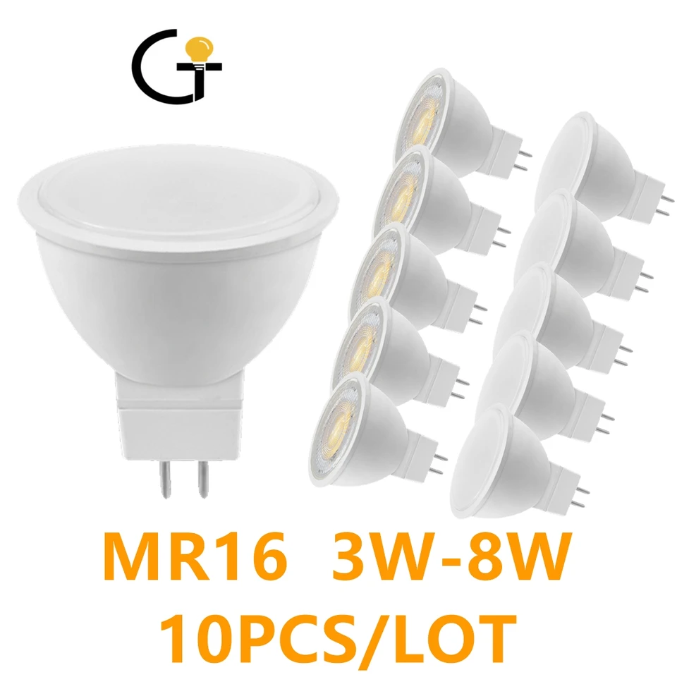 MR16 GU5.3 LED Spotlight 3W-8W 220V AC110V AC/DC12V BEAM Uhol 38/120 Stupeň pre domácu energiu úspory vnútornej žiarovky pre stôl