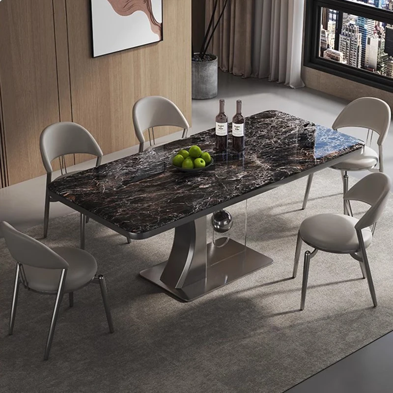 Mramorový jedálenský stôl keramika rozšíriteľná kaviareň Oval Round Luxury Service Restaurant Tabes sedavé stoličky pre kuchyňu elegantné