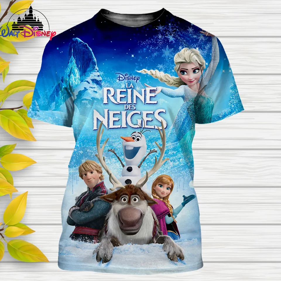 Mrazená karikatúra Disney Men Dámske dámske tričko Príležitostný štýl 3d tlač letné letné letné streetwear tričko Tops