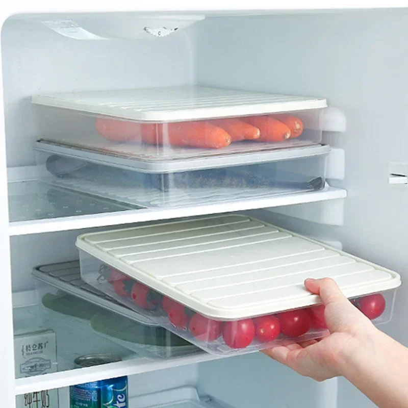 Mraznička Dumpling Box Storage Container Skladovateľná krabica na šetrič potravín s vekom štvorcový plastový jednostranný zapečatený priehľadná skrinka