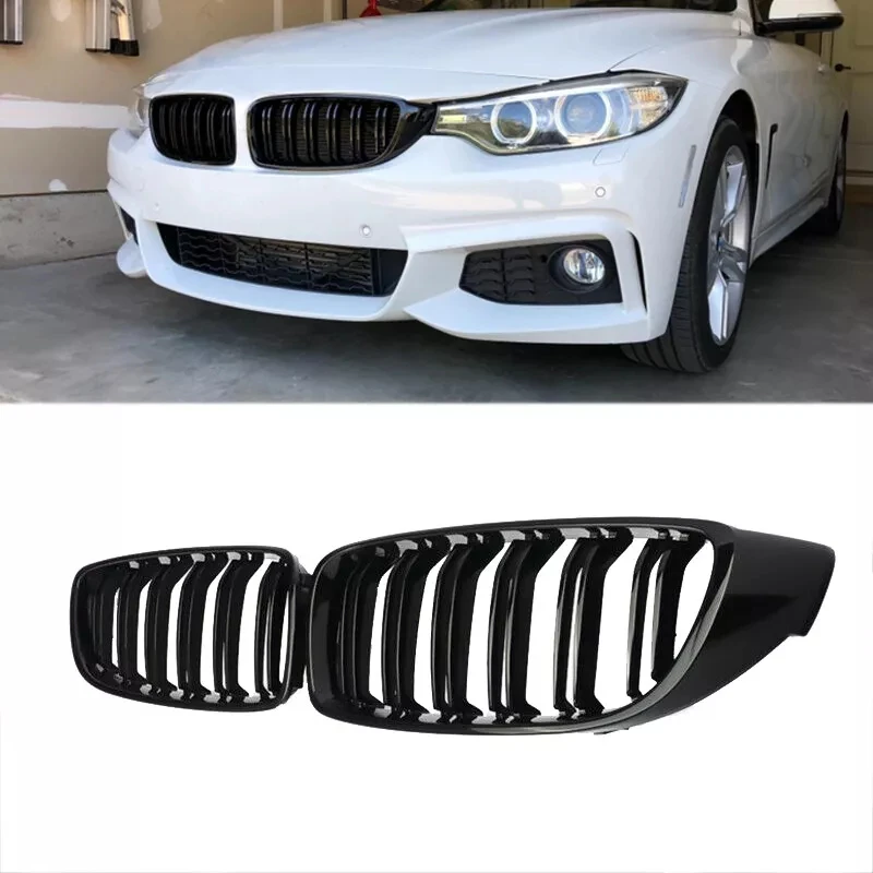Mriežka predného nárazníka pre automobilové vozidlá pre BMW 4 Series F32 F33 F36 M3 F80 M4 F82 F83 425I 430I 440I 435I 2013-2020 1PRAIR GLOSSY GLOSSY BLACK GRILLE